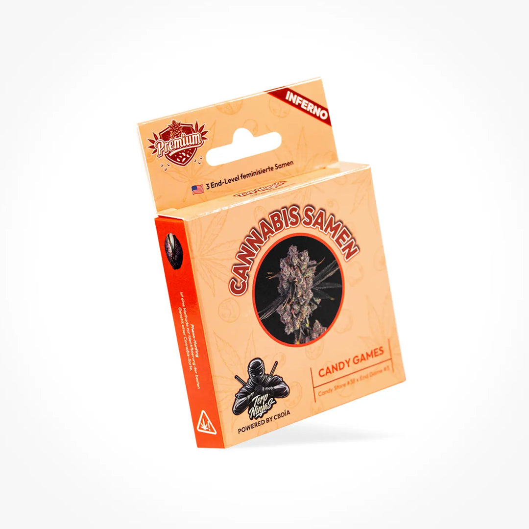 Eine Samen Verpackung der Sorte Candy Games