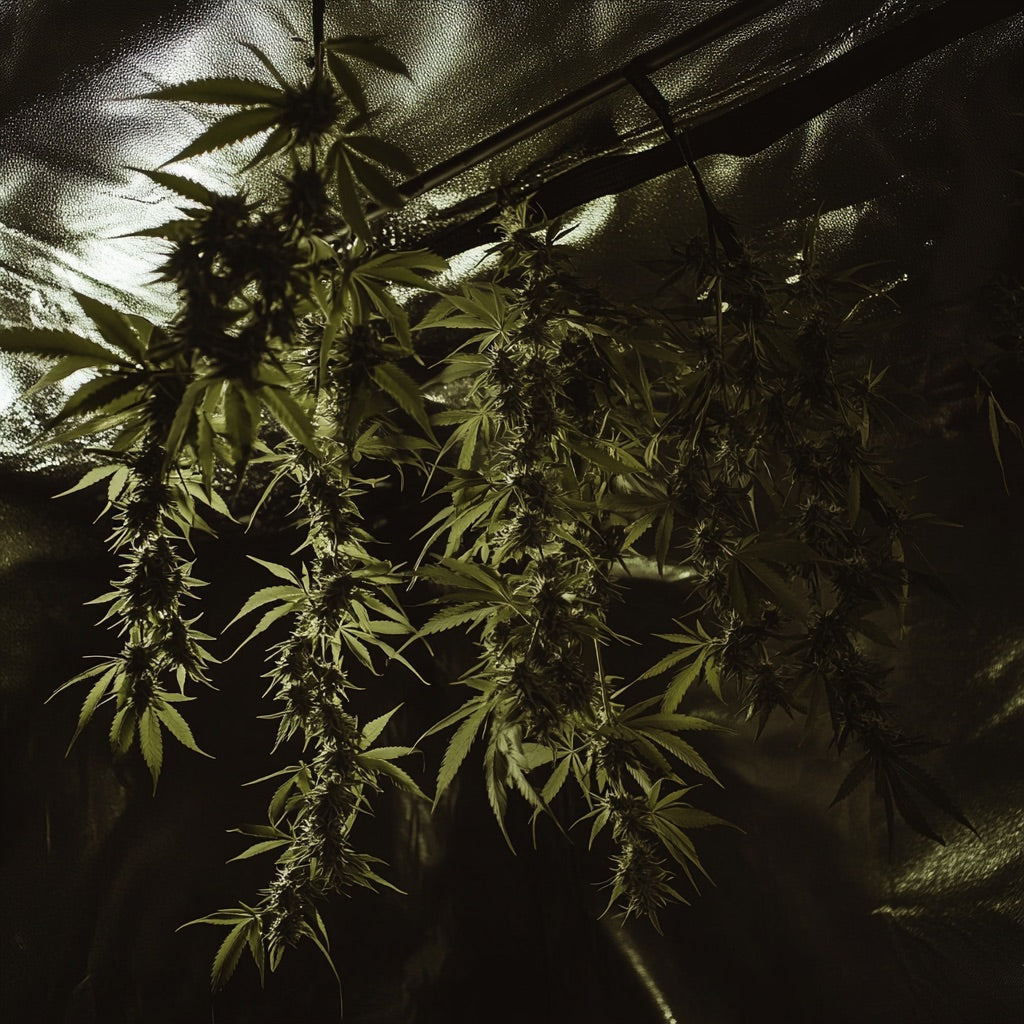 Cannabis nach dem Anbau im Zelt trocken