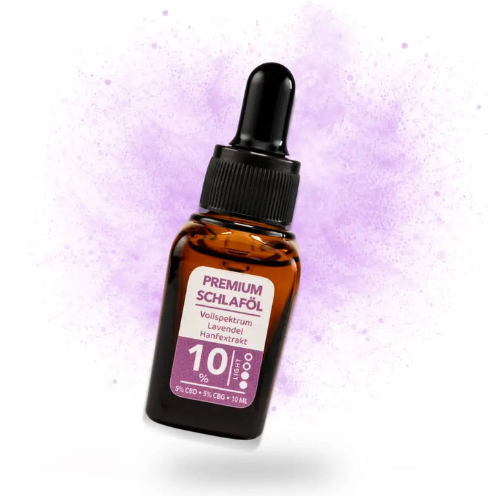 CBD Öl zum Schlafen schwebend in der Luft