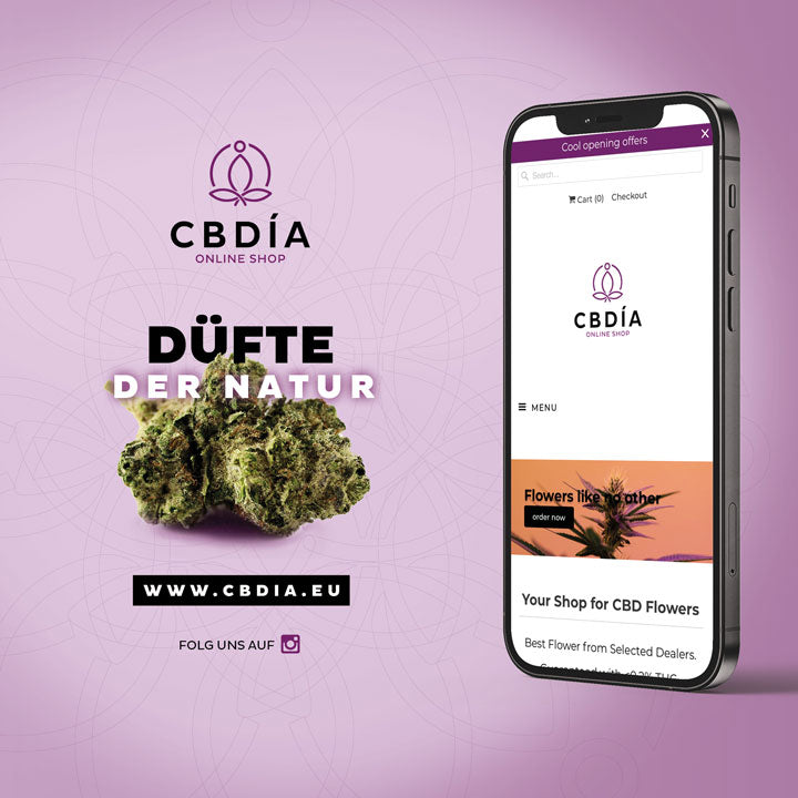 Slogan von CBDÍA: Düfte der Natur
