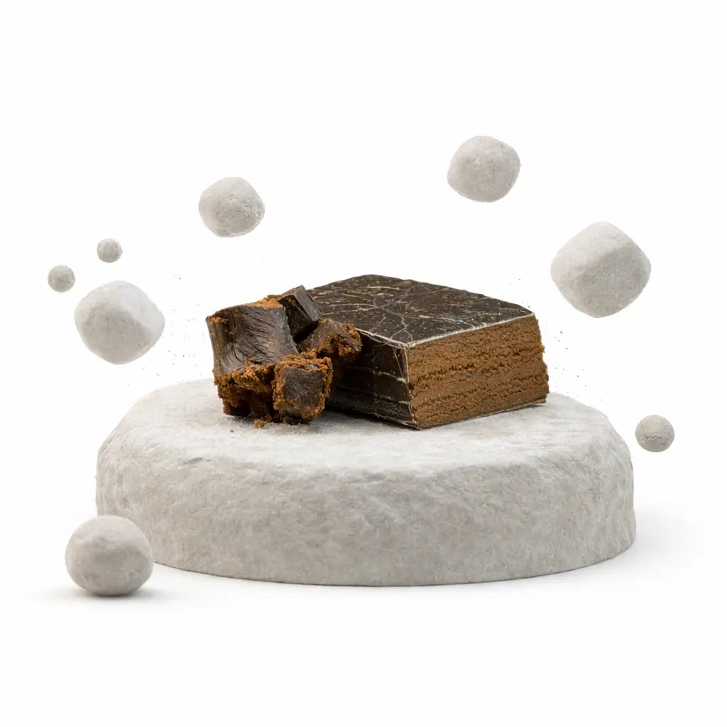 Hasch Sorte Golden Caramel auf einem Stein